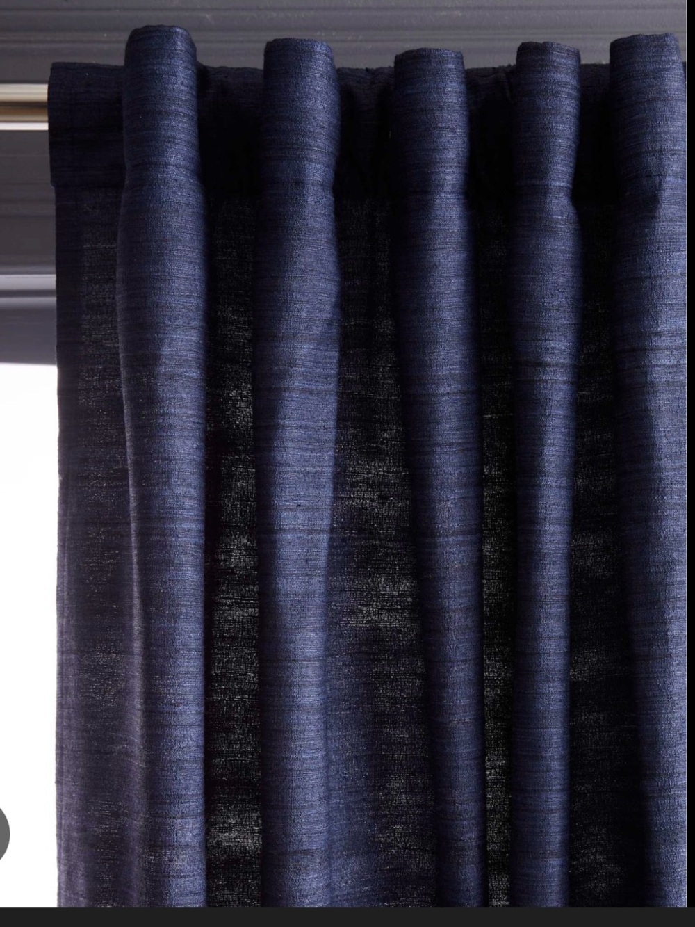 New Quince 100% raw silk Navy blue blackout curtain 1 Panel 48 x 84”